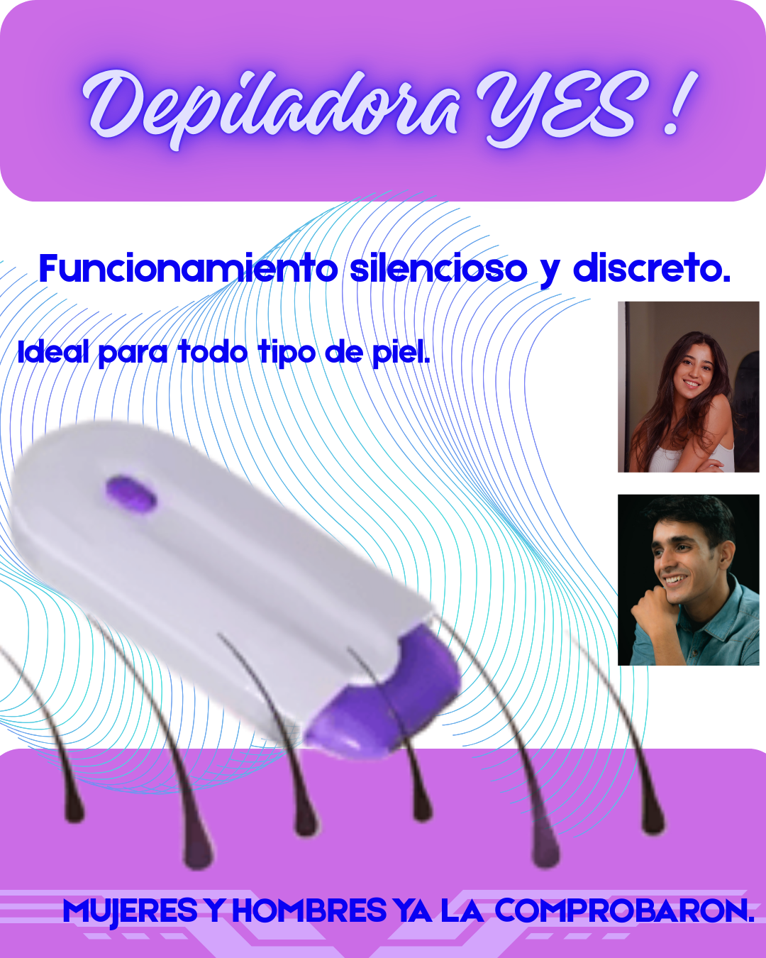 Depiladora Yes Recargable Adios al vello al Instante
